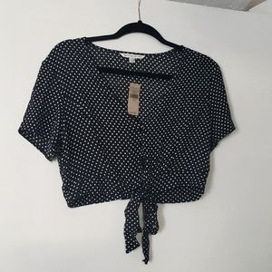 NWT American Eagle Cropped Polka Dot Top